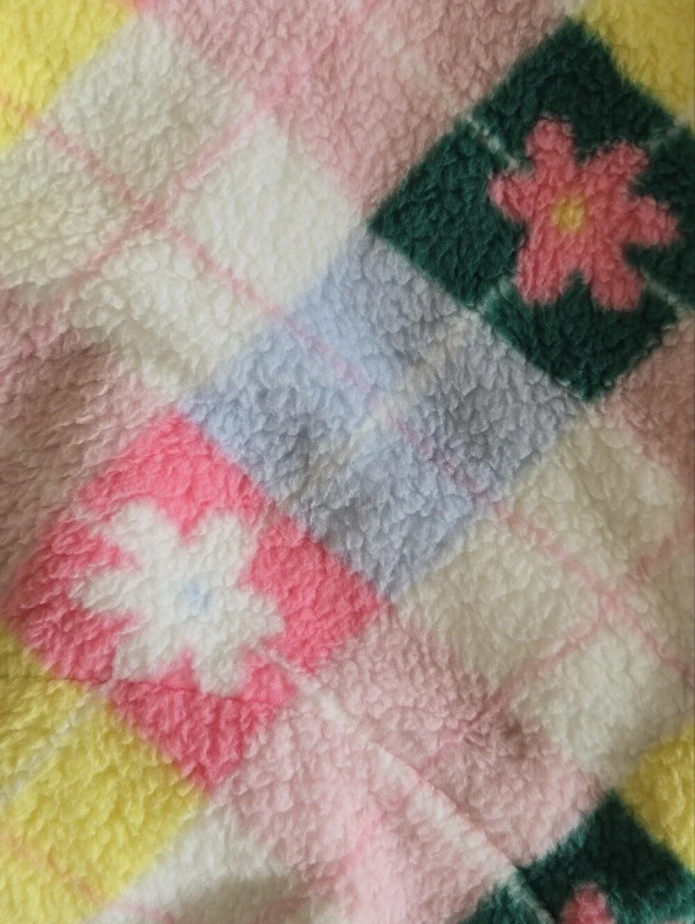 old navy | girls l | floral argyle fleece full‑zip jacket